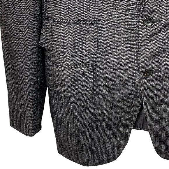 TOM FORD Men’s Tom Ford Wool, Silk, Camel Herringbone Tweed Lined Blazer - Picture 7 of 9